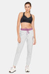 Rosaline Easy Movement Cotton Rich Joggers - Grey Melange — thumbnail 4